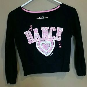 Justice black crop top shirt